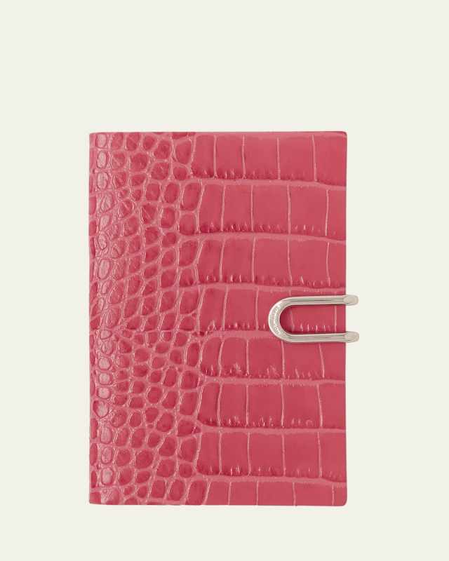 Panama 2026 Weekly Agenda in Mara Croc-Embossed Leather